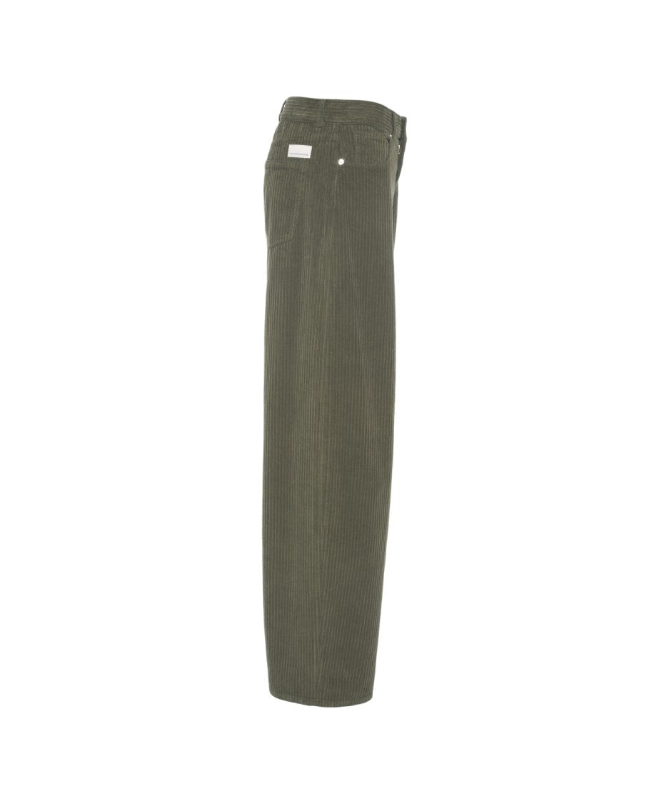 Nine In The Morning Wide Leg Trousers With Five-Pocket Design In Durable Cord Fabric