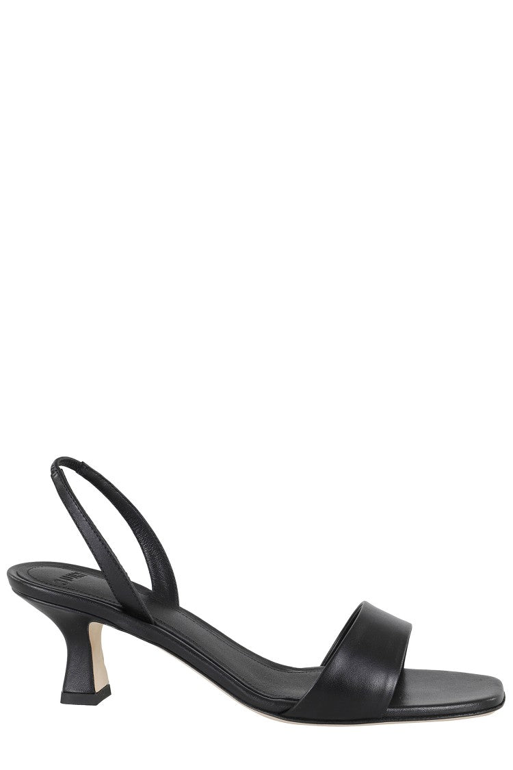 3Juin Cameron 055 Black Leather Sandals With Elasticized Strap