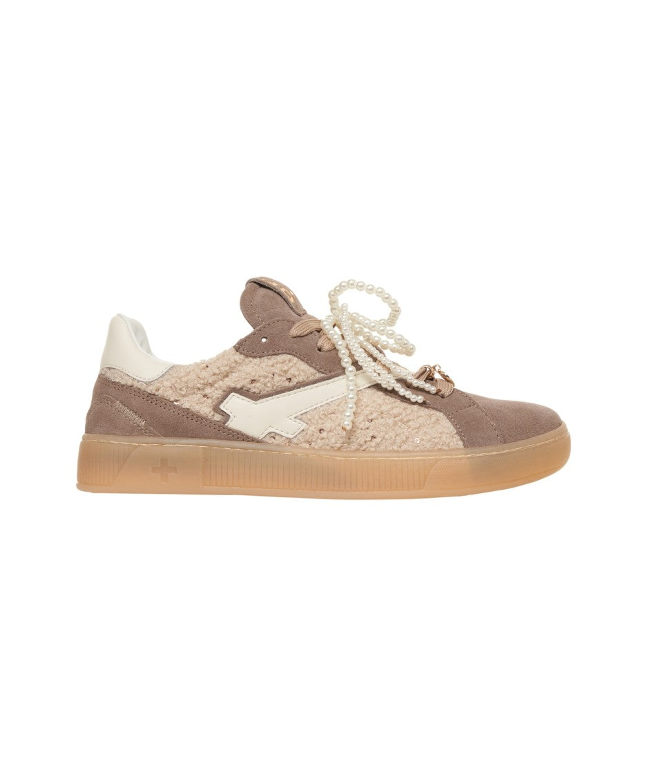 Gio+ Suede Sneakers With Pearl-Embellished Laces