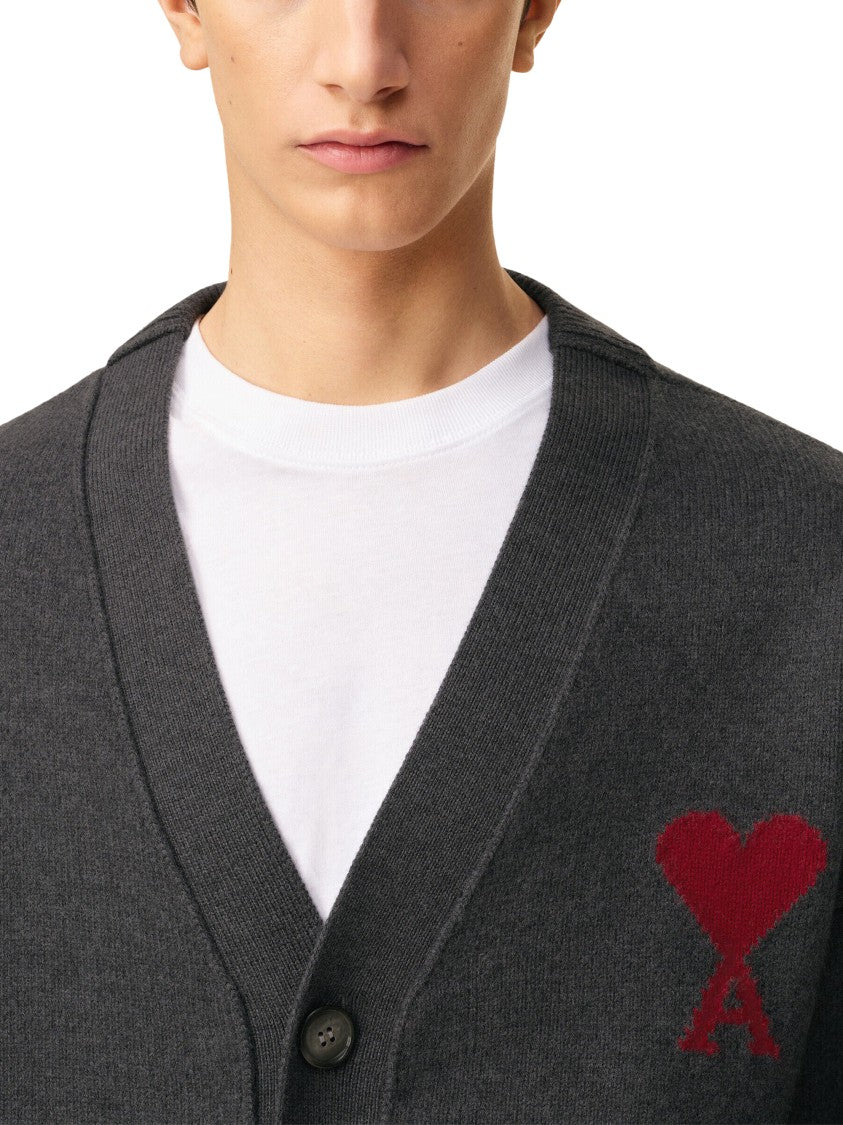 Ami Felted Wool Sweater With Classic Silhouette