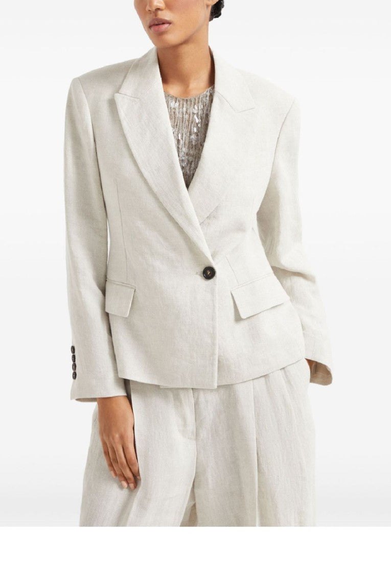 Brunello Cucinelli Beige Long Sleeve Jacket