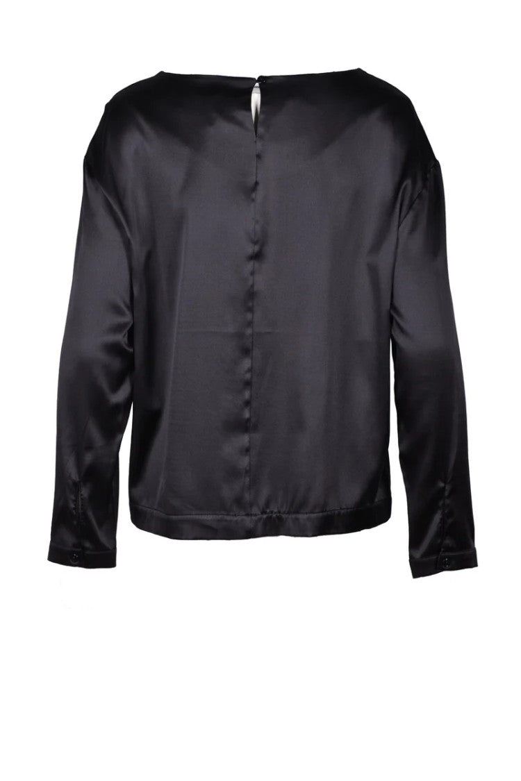 Wild Cashmere Silk Stretch Blouse - Black