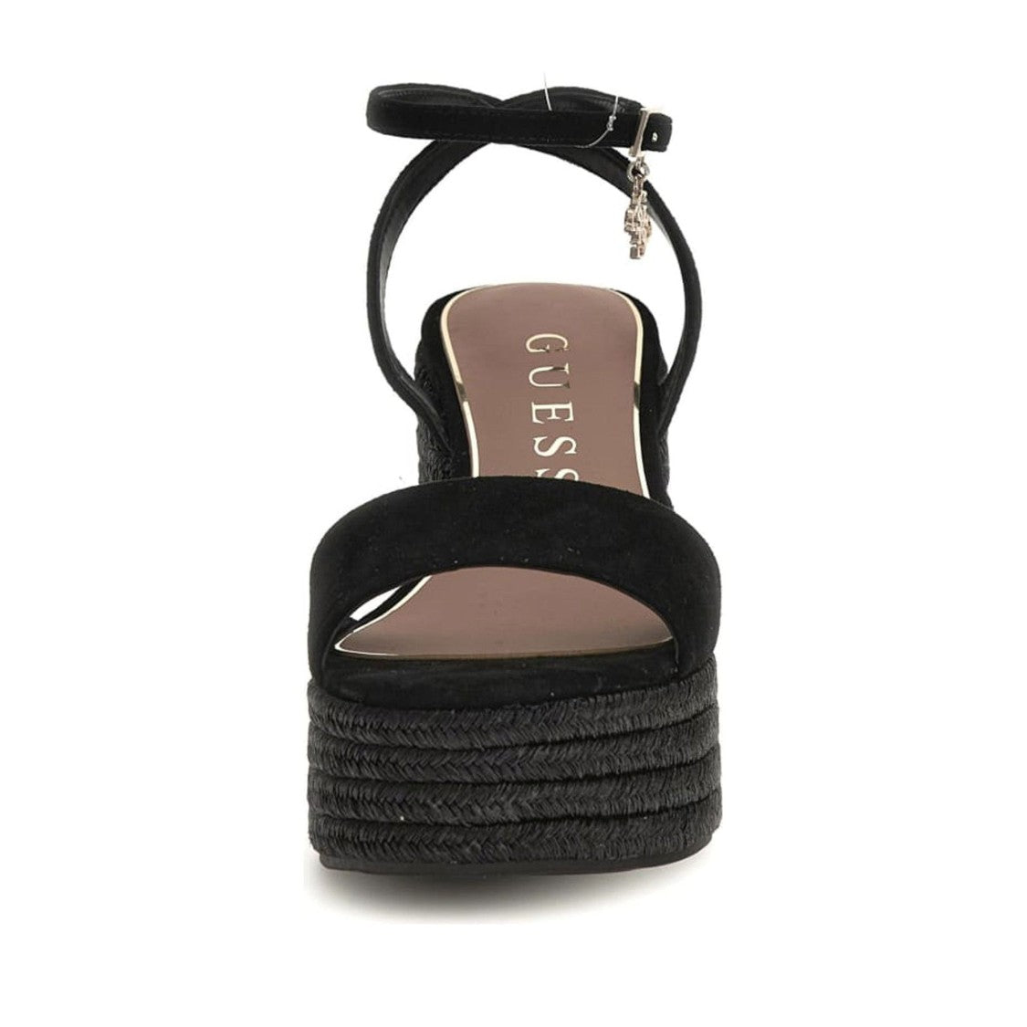 Guess Black Everly 2 Platform Wedge Sandals