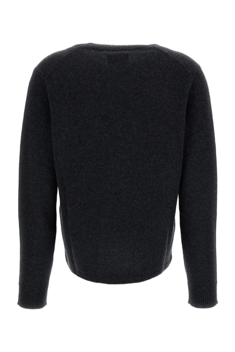 Loulou De Saison Grey Arvo Cashmere Lace-Trim Sweater