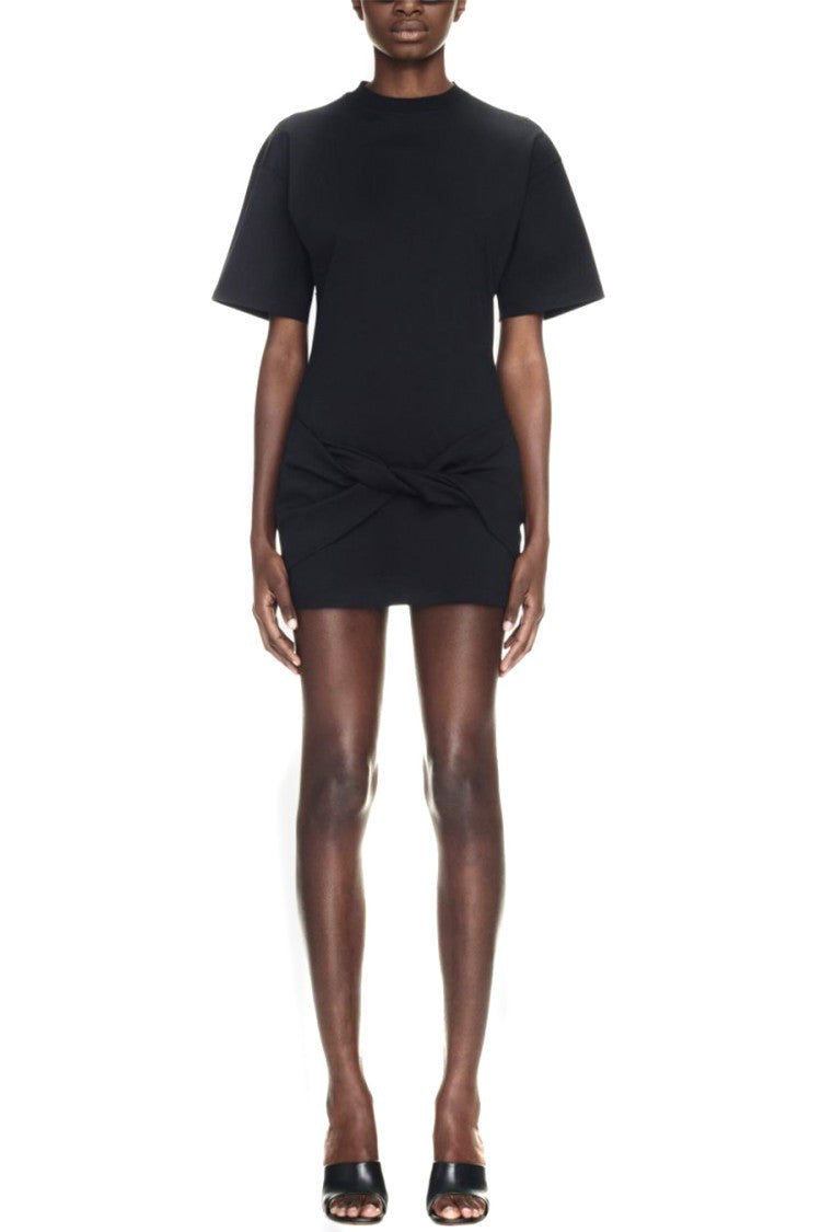 Off-White Black Arrow Twisted Cotton T-Shirt Dress