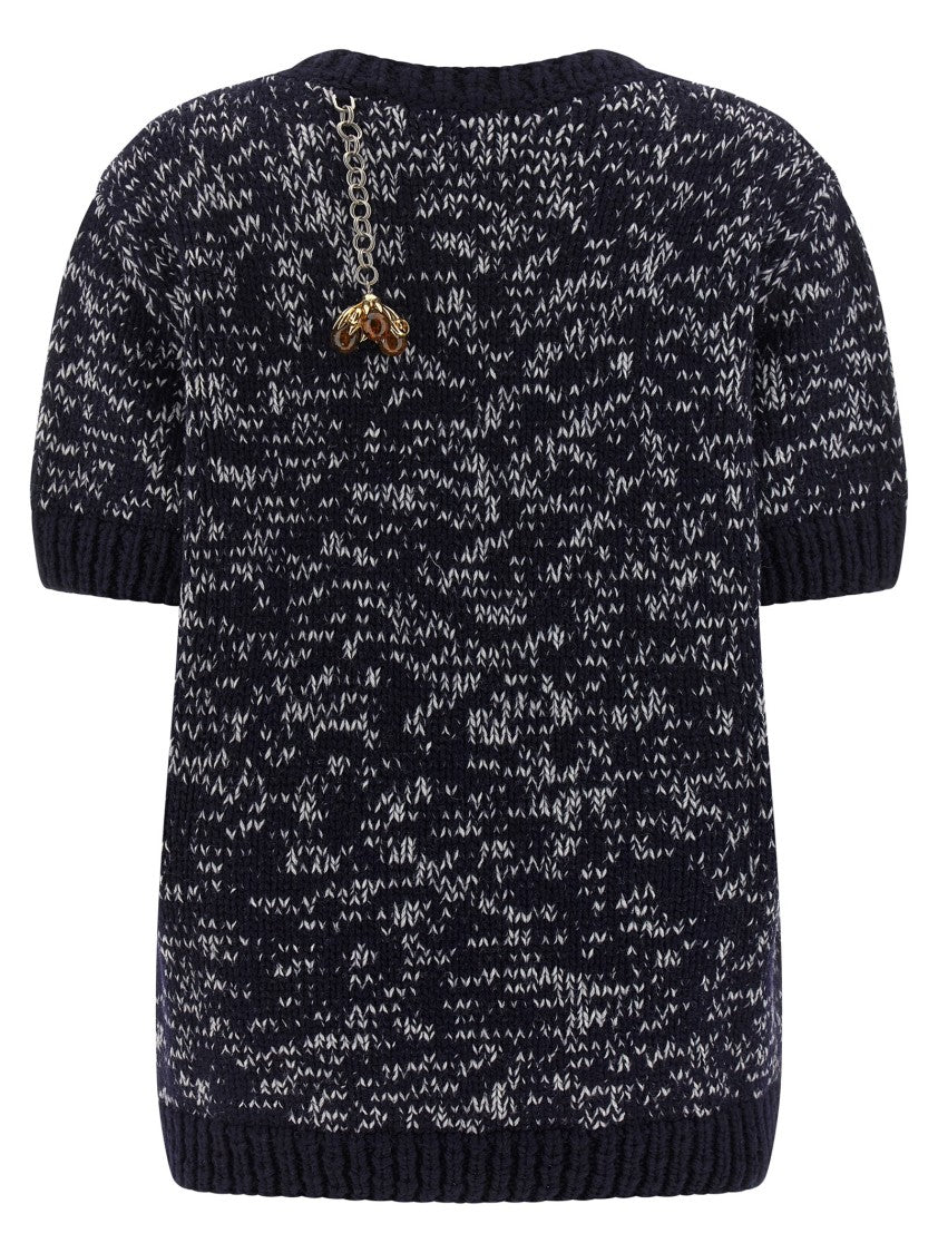 Prada Wool Sweater With Decorative Metal Pendants