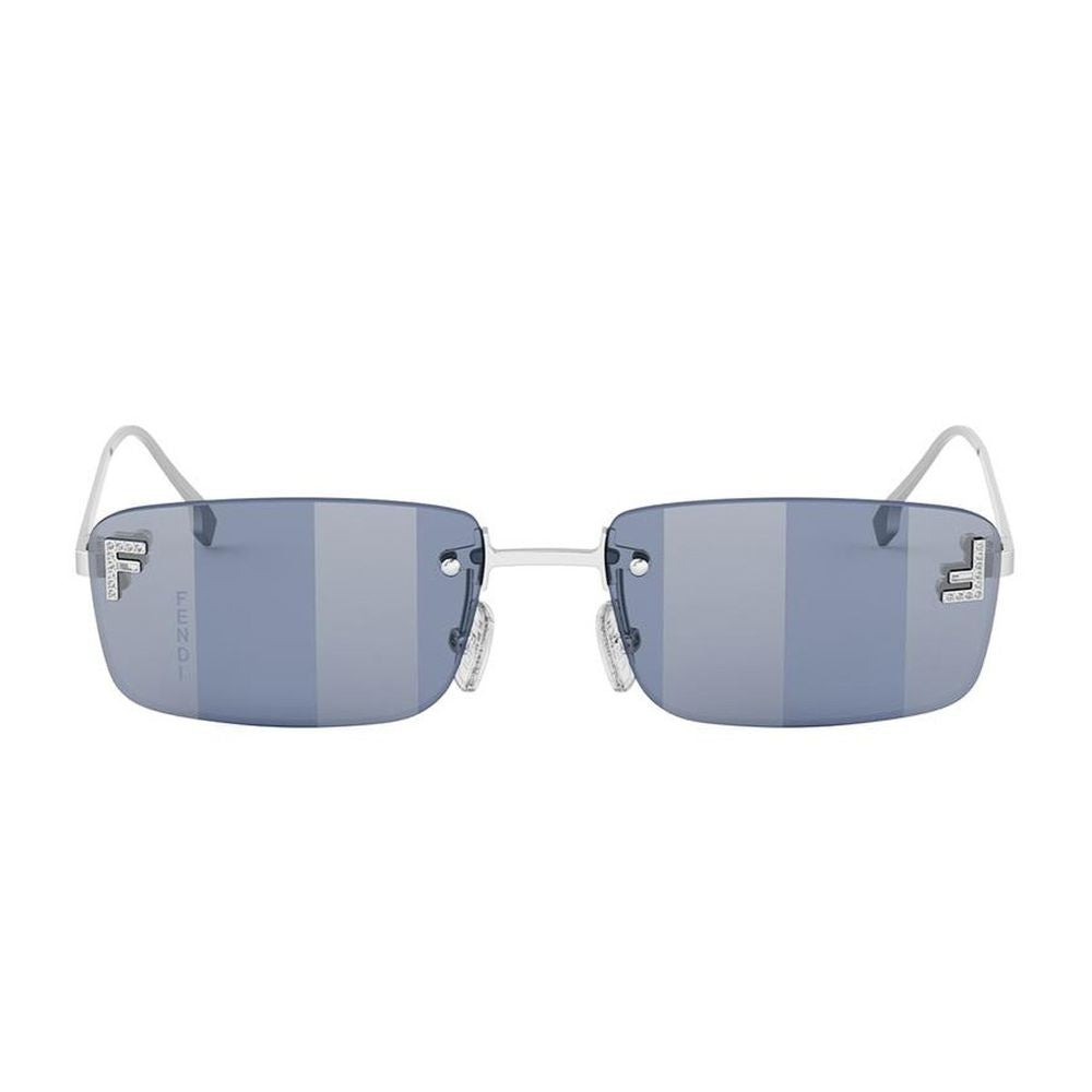 Fendi First Crystal Rimless Rectangular Sunglasses