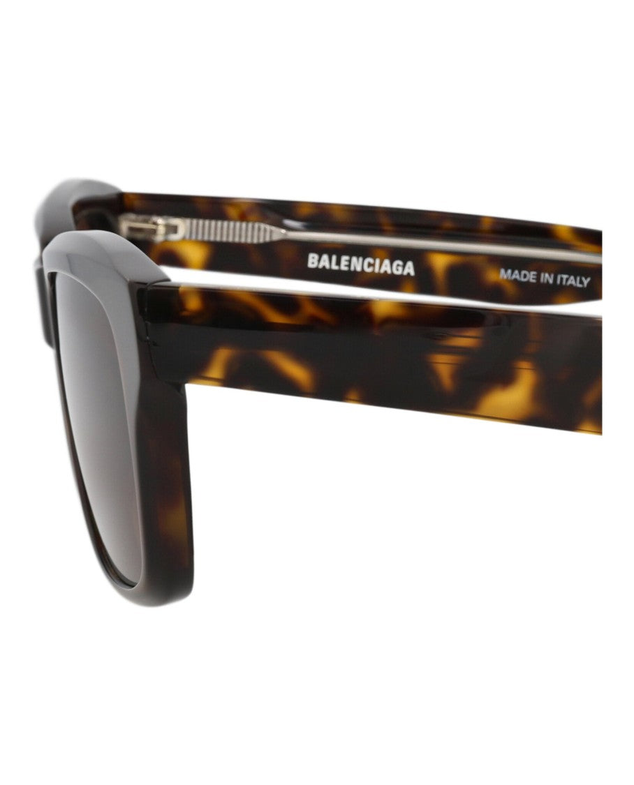 Balenciaga Square-Frame Tortoiseshell Sunglasses With Saddle Nose Bridge