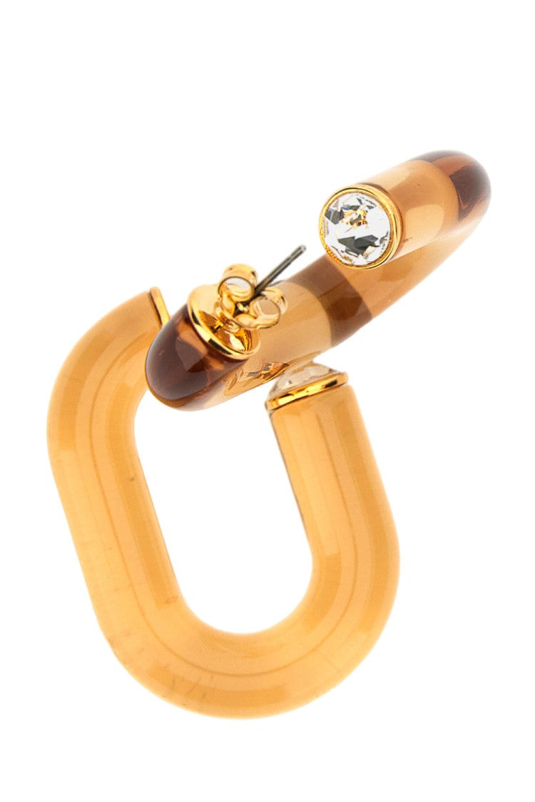 Rabanne Gold Translucent Resin Crystal U-Shaped Earrings