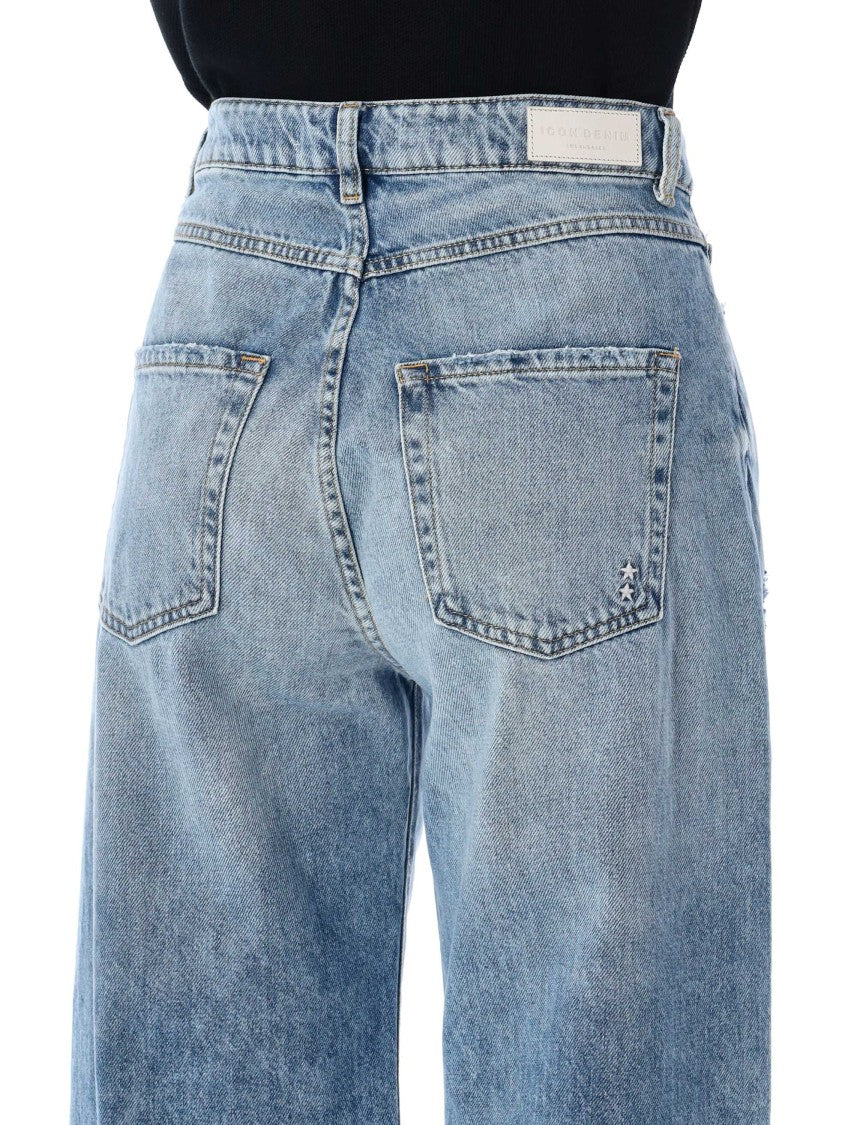 Icon Denim Debby Wide Leg Straight Cotton Jeans