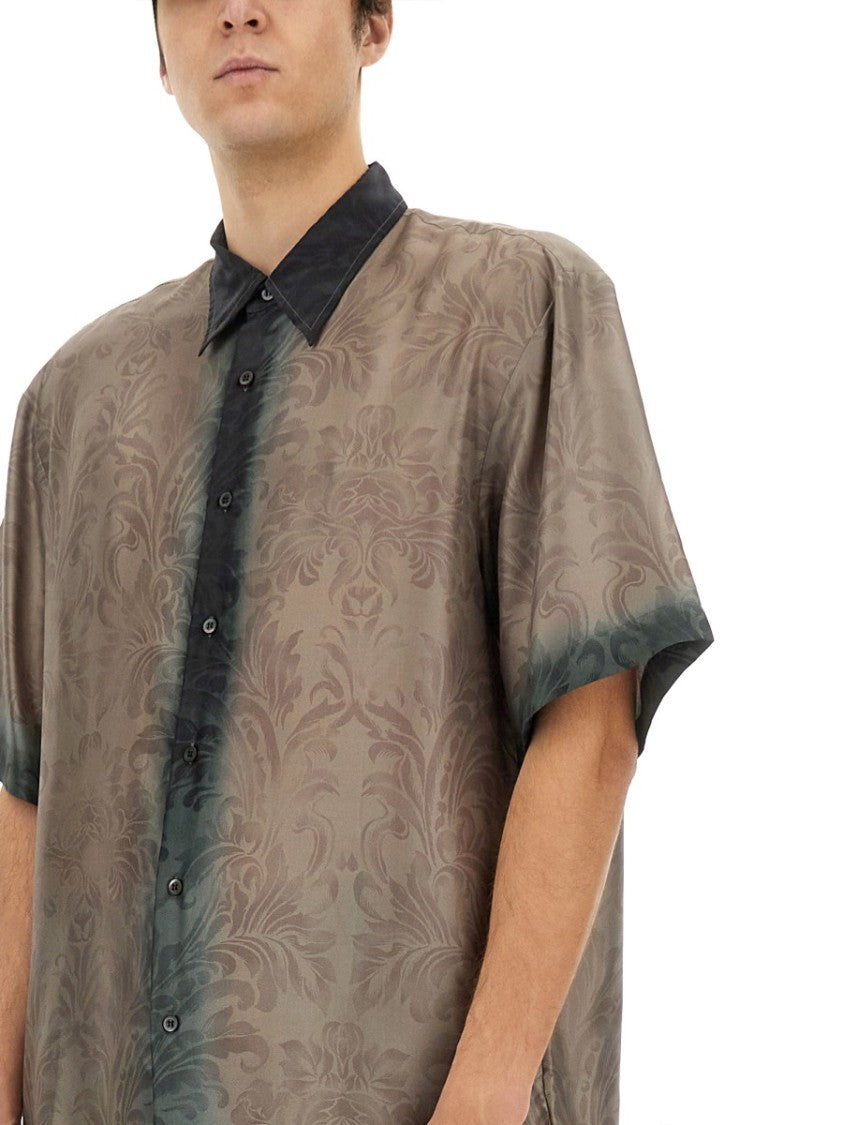 Dries Van Noten Classic Button-Down Silk Shirt With Pointed Collar