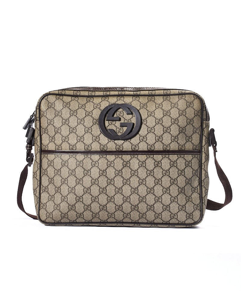 Gucci Messanger Interlocking Medium Gg Supreme Marrone