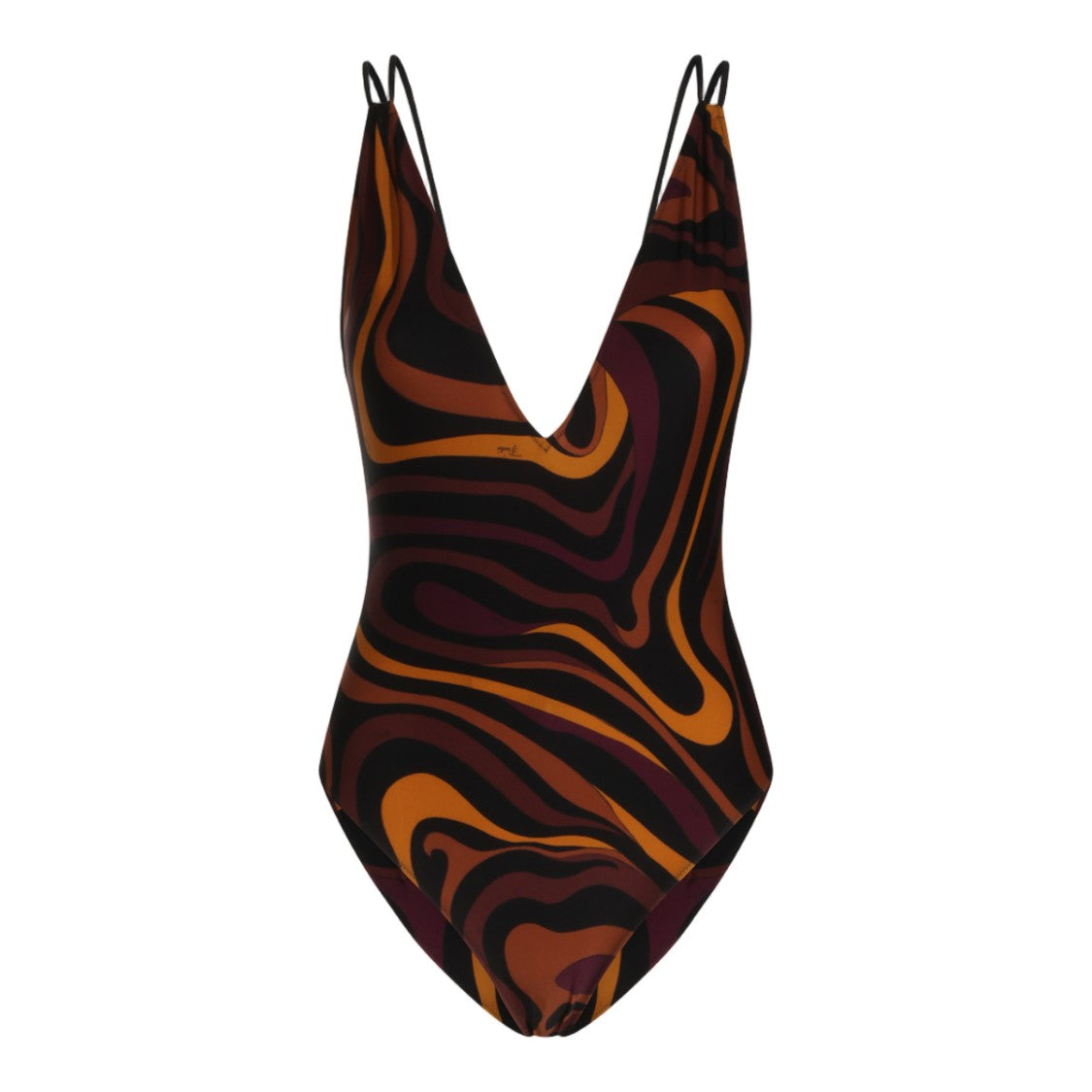 Emilio Pucci One-Piece Swimsuit With Deep V-Neckline And Crisscross Straps