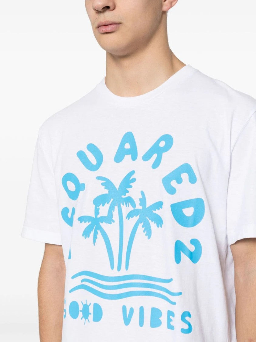 Dsquared2 Sky Blue Logo-Print T-Shirt