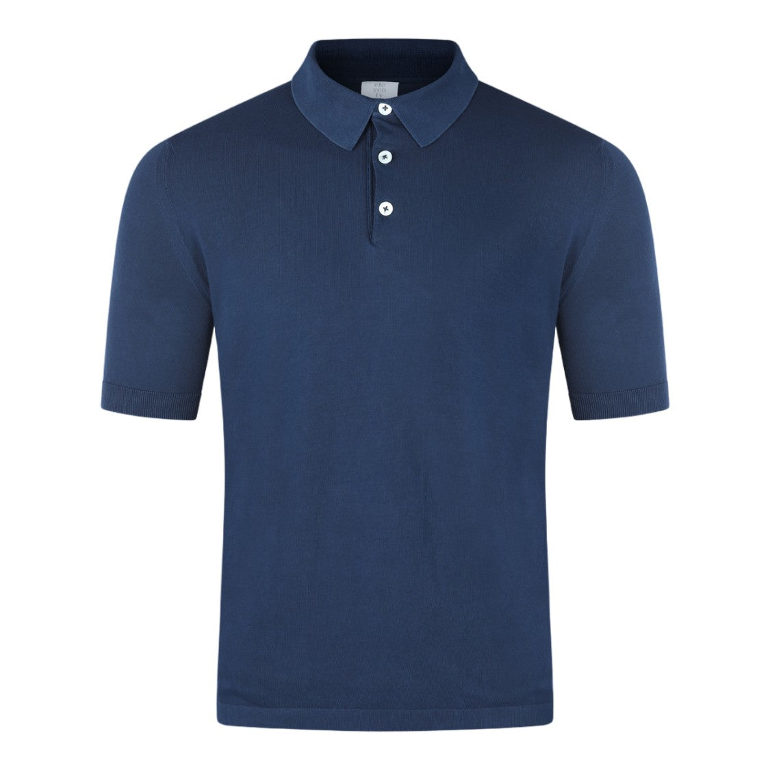 Eleventy Solid Deep Blue Short-Sleeve Polo Shirt