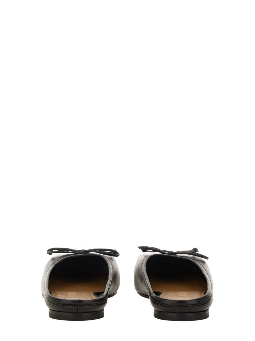 Jacquemus Black Lambskin Mules With Bow Detail