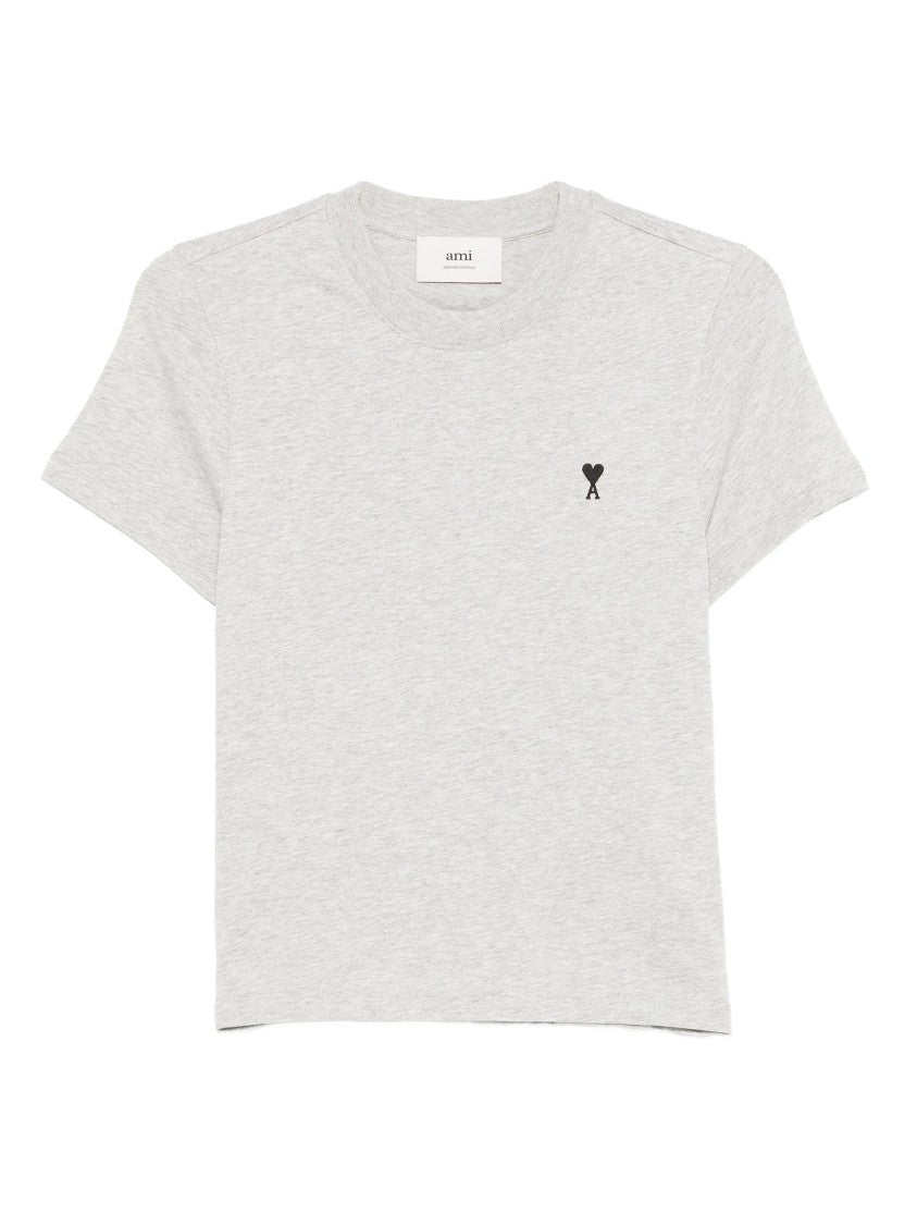 Ami Short-Sleeve Cotton T-Shirt With Monogram
