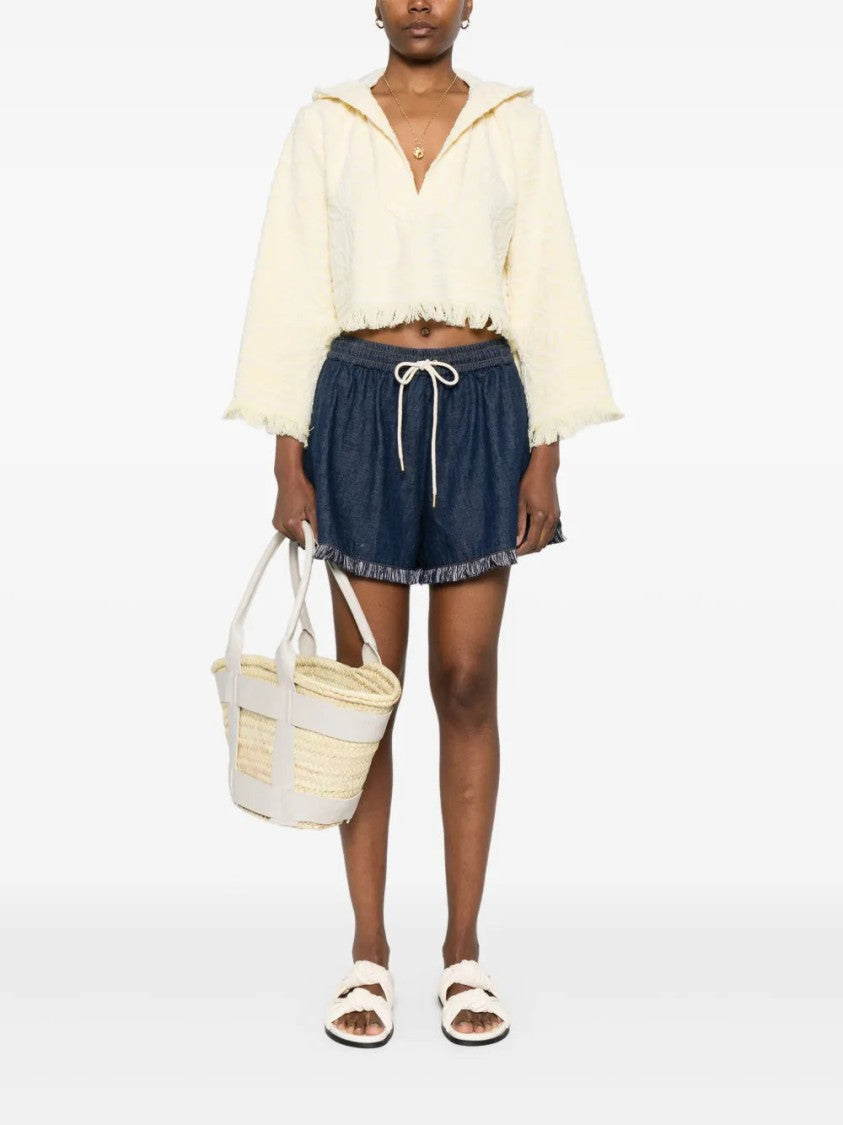 Zimmermann Cropped Cotton Hoodie