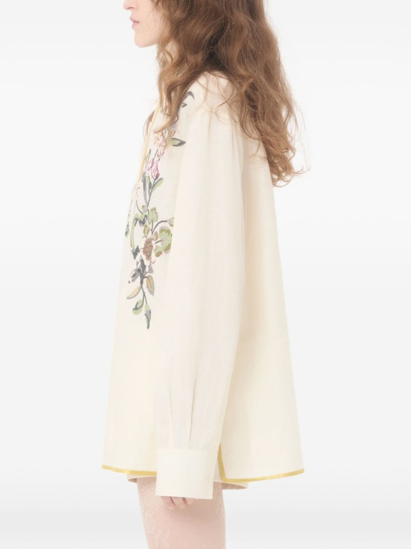Valentino Garavani Floral Embroidered Loose Fit Shirt