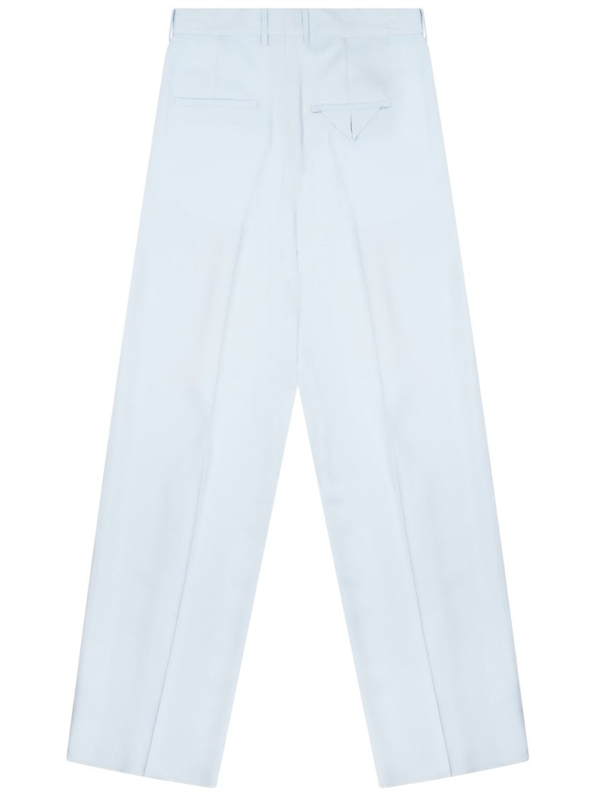 Bottega Veneta Silk Blend Tailored Pants With Front Pleats