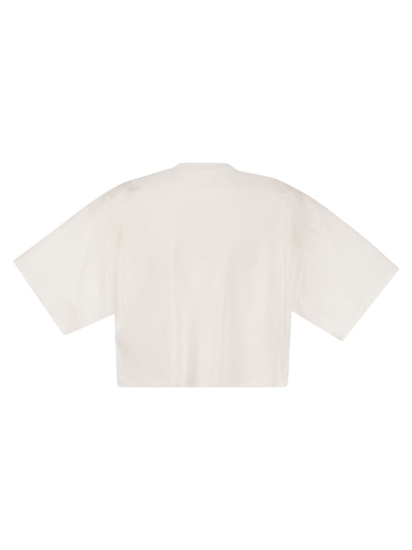 Elisabetta Franchi Boxy Cut Jersey T-Shirt