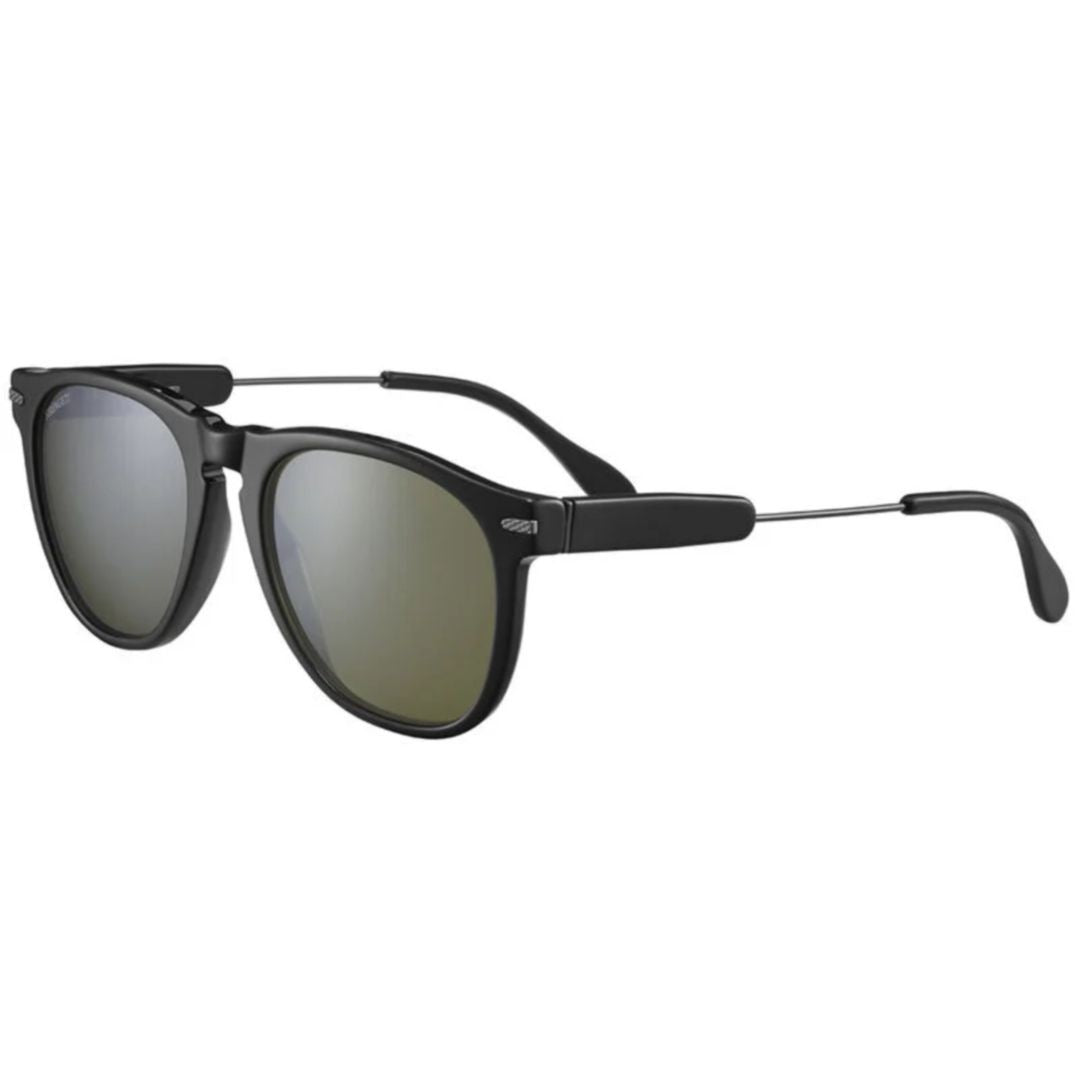 Serengeti Amboy Matte Black Rounded Frame Sunglasses