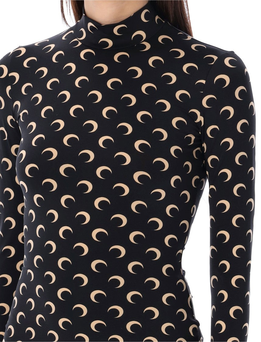 Marine Serre Second Skin High Neck Top Moon