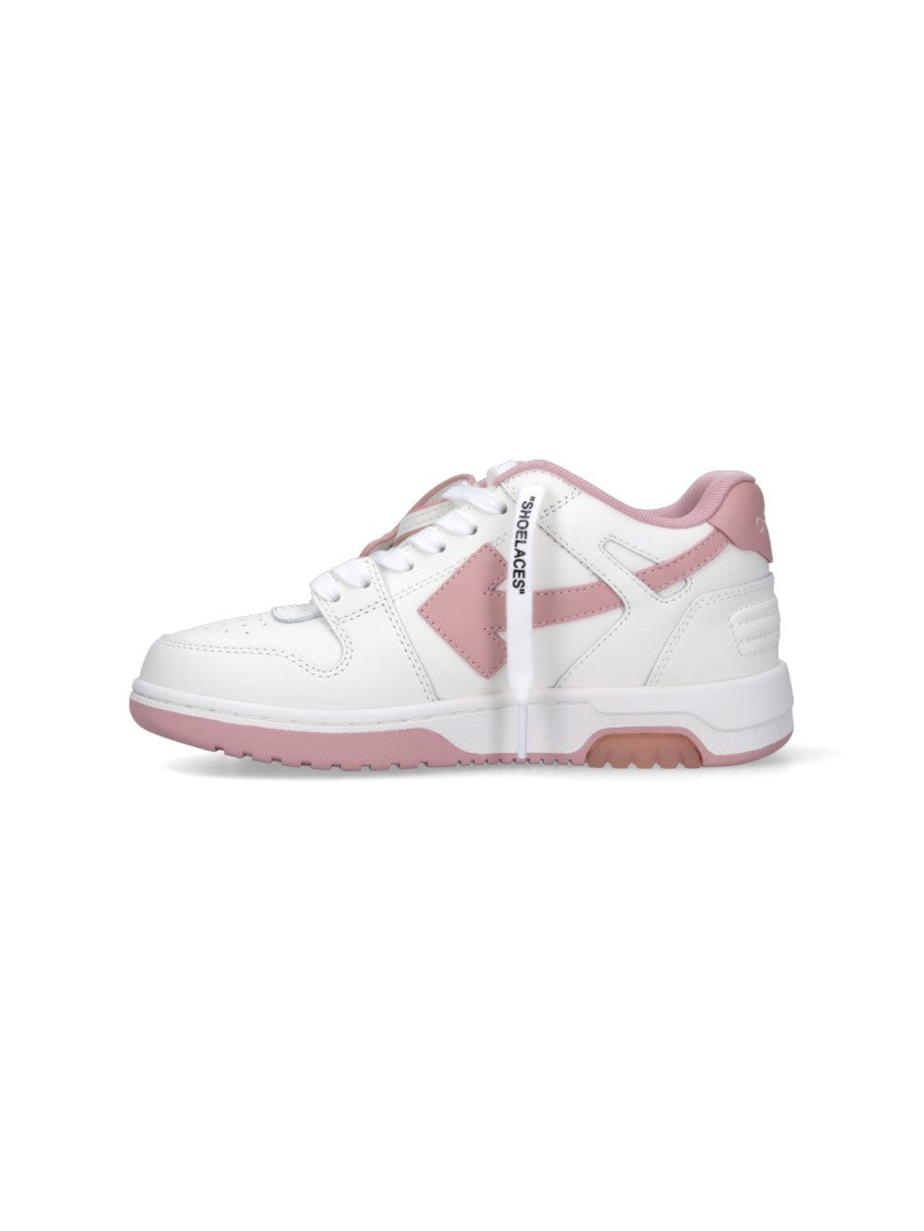 Off-White Rounded Toe Lace-Up Sneakers With Iconic Off-White Details