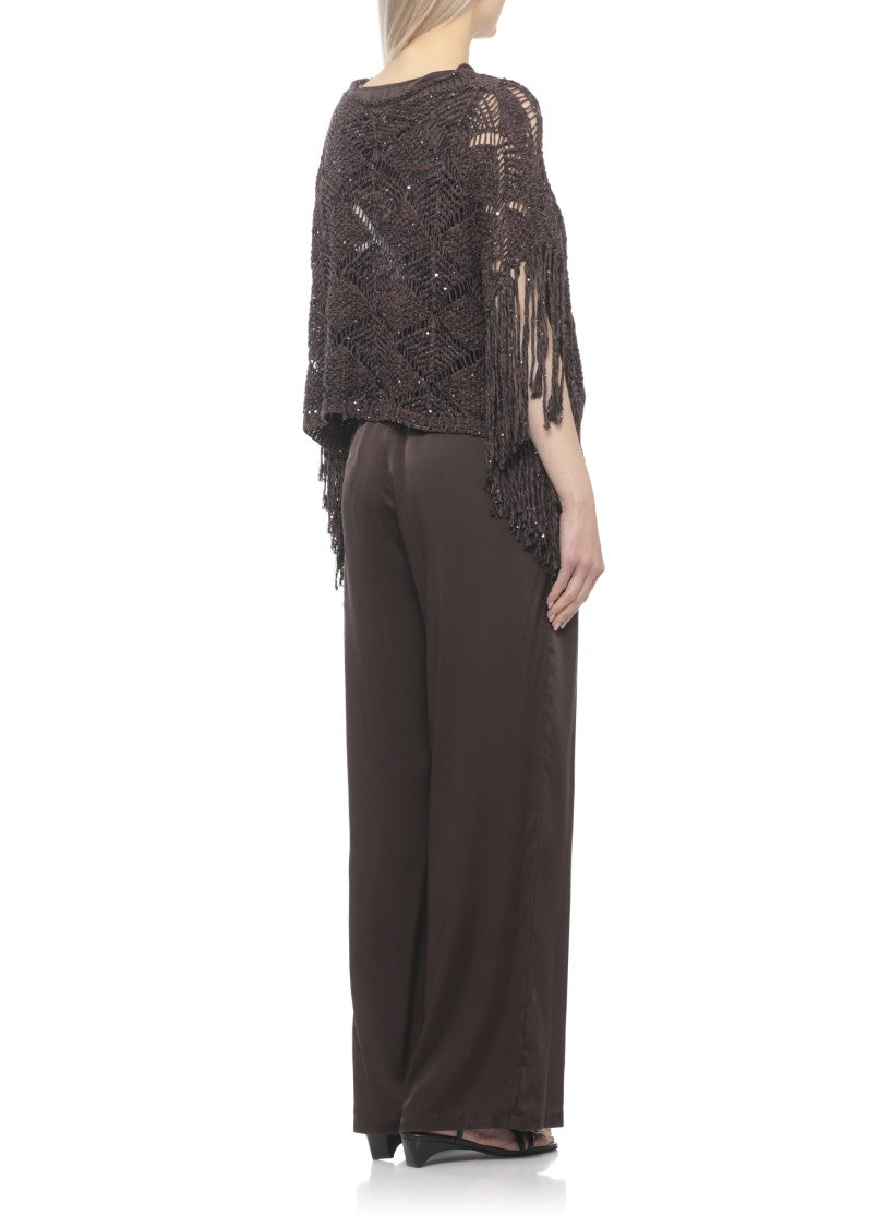 Antonelli Firenze Brown Brionia Sequined Cut-Out Sweater