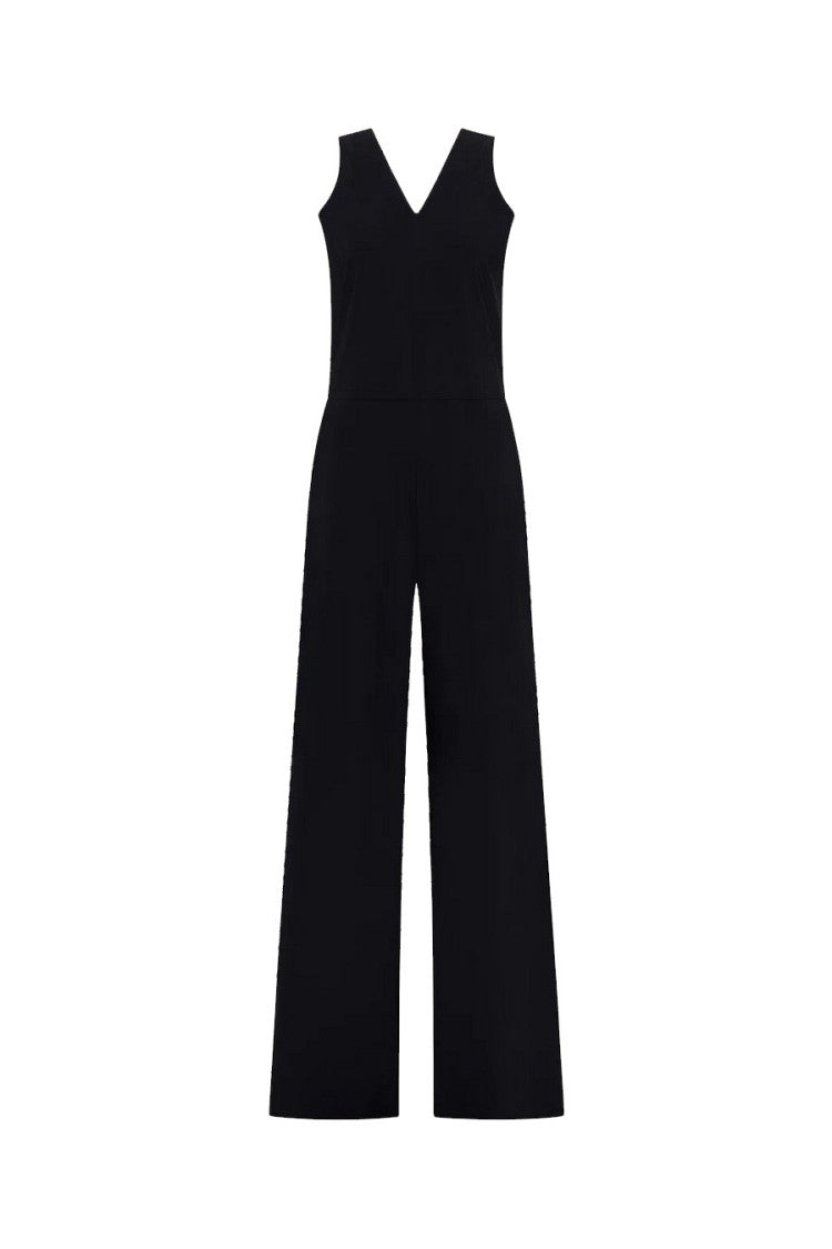 Rrd Black Crepe Wide-Leg Jumpsuit