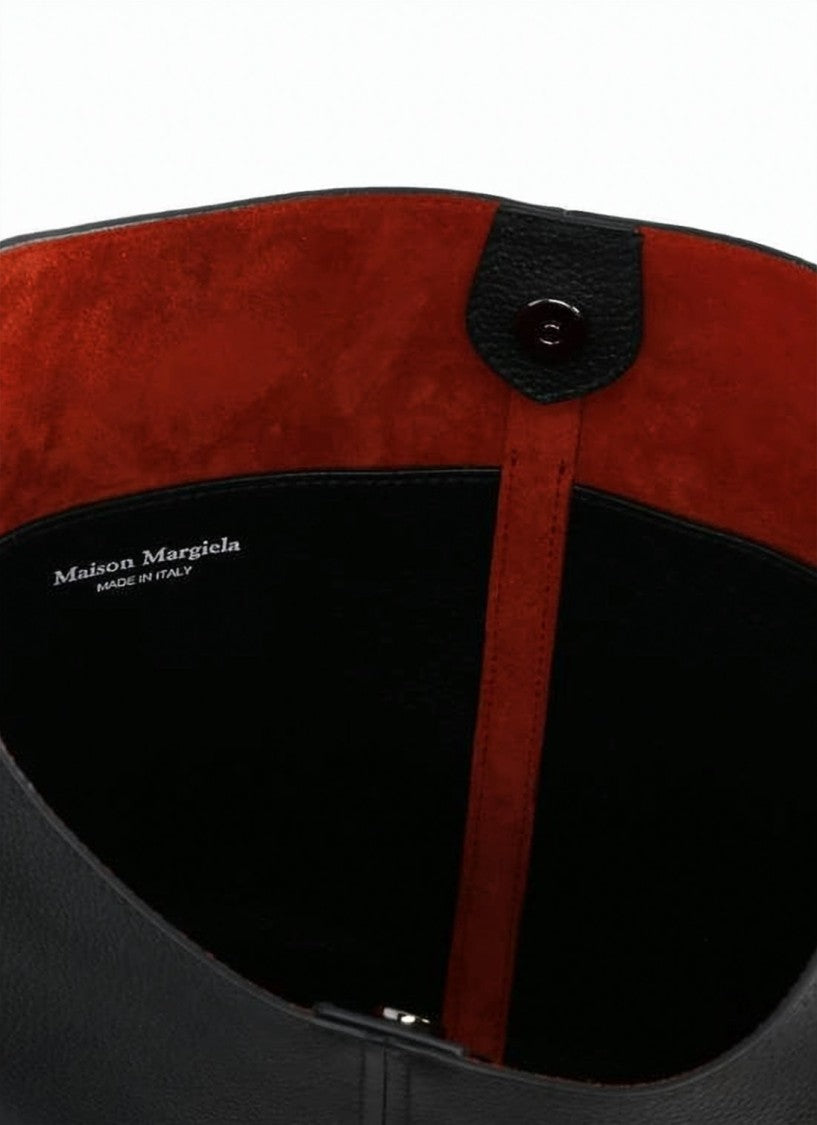 Maison Margiela Structured Black Calf Leather Tote Bag