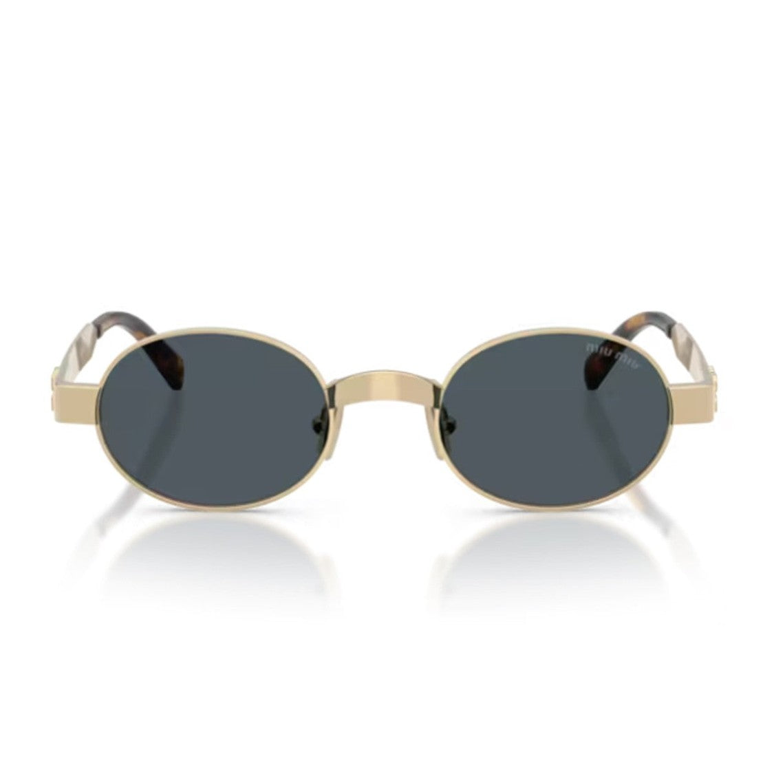 Miu Miu Gold Miu Miu Metal Oval Sunglasses
