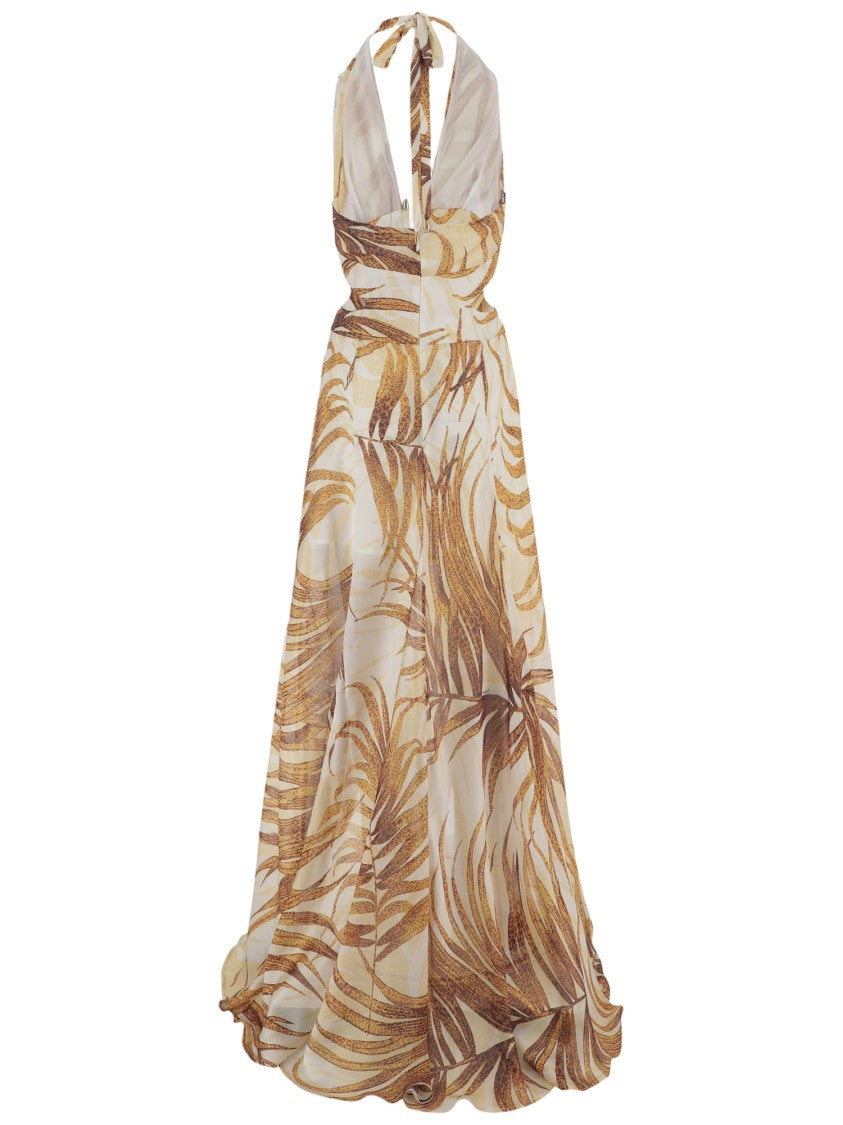 Just Cavalli Long Dress With Tropical Print