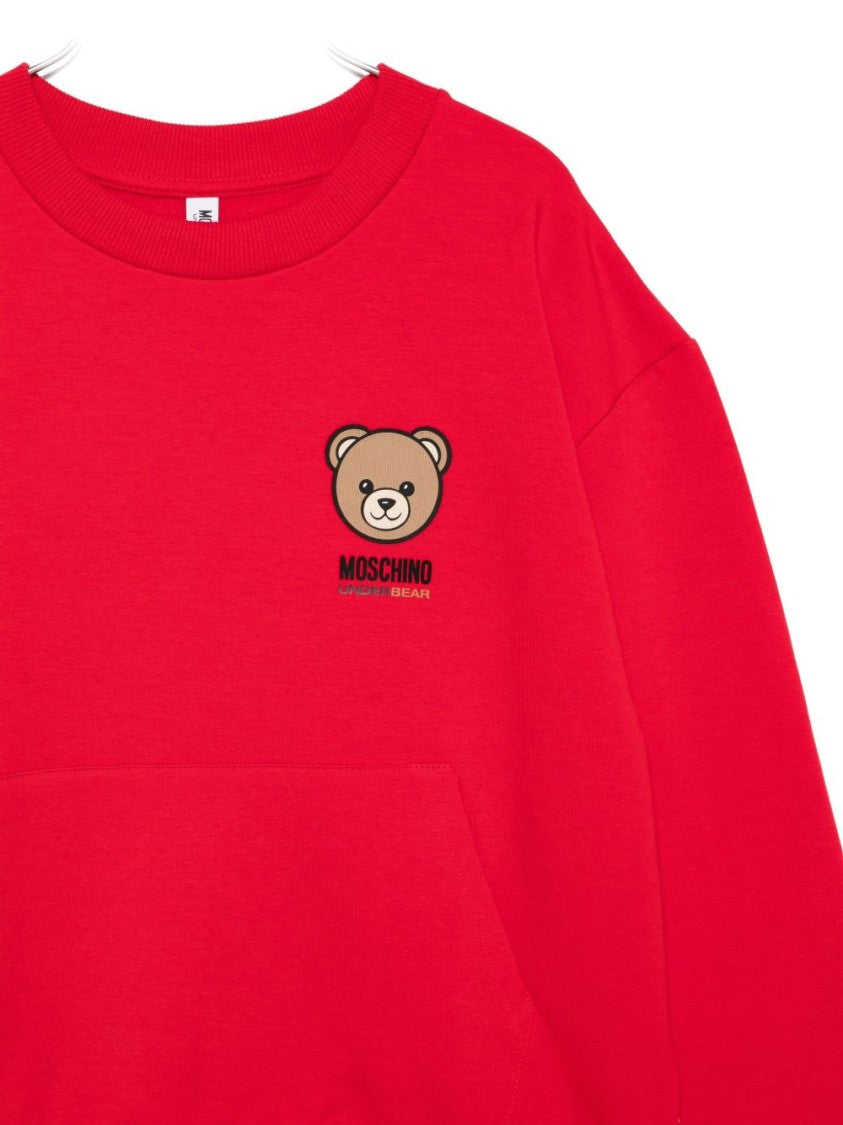 Moschino Relaxed-Fit Red Sweatshirt With Teddy Bear Graphic