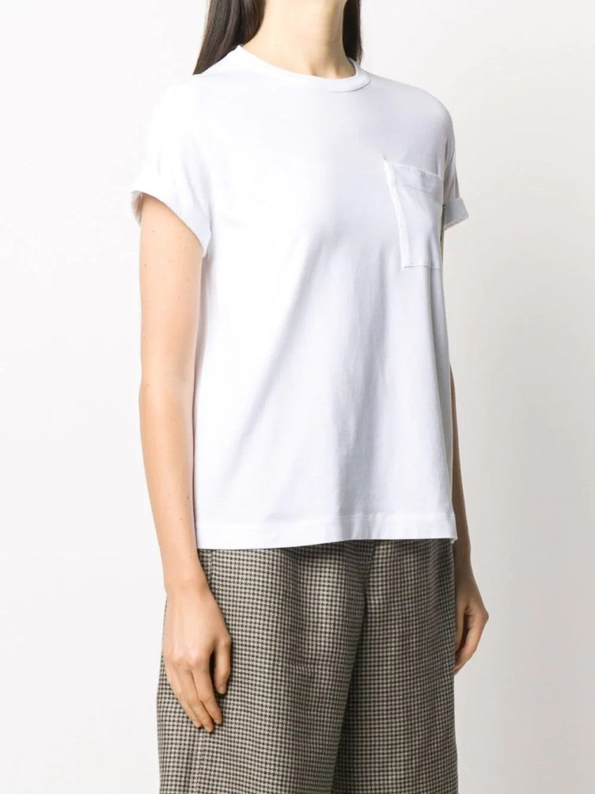 Brunello Cucinelli White Round Neck Short Sleeve T-Shirt