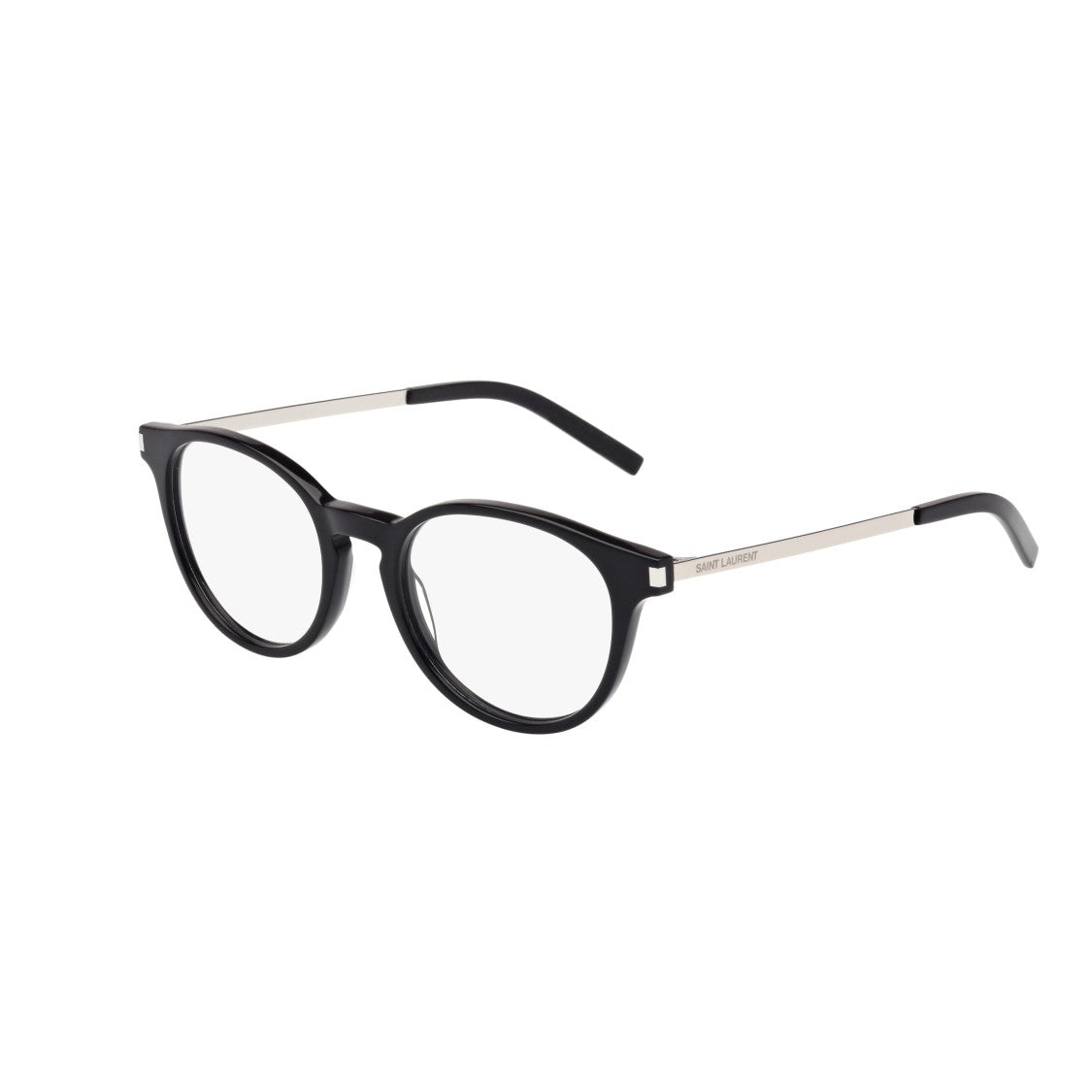 Saint Laurent Sl 25 Glossy Black Acetate Round Frame Eyeglasses