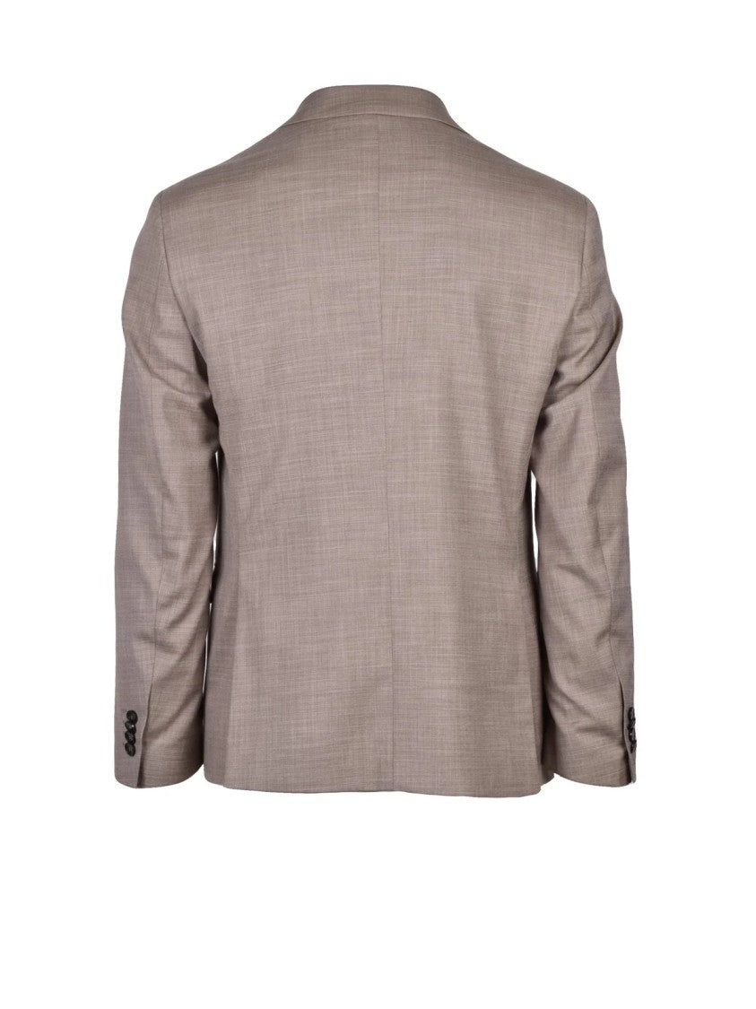 Berry & Brian Brown Polyester Viscose Elastane Men Suit