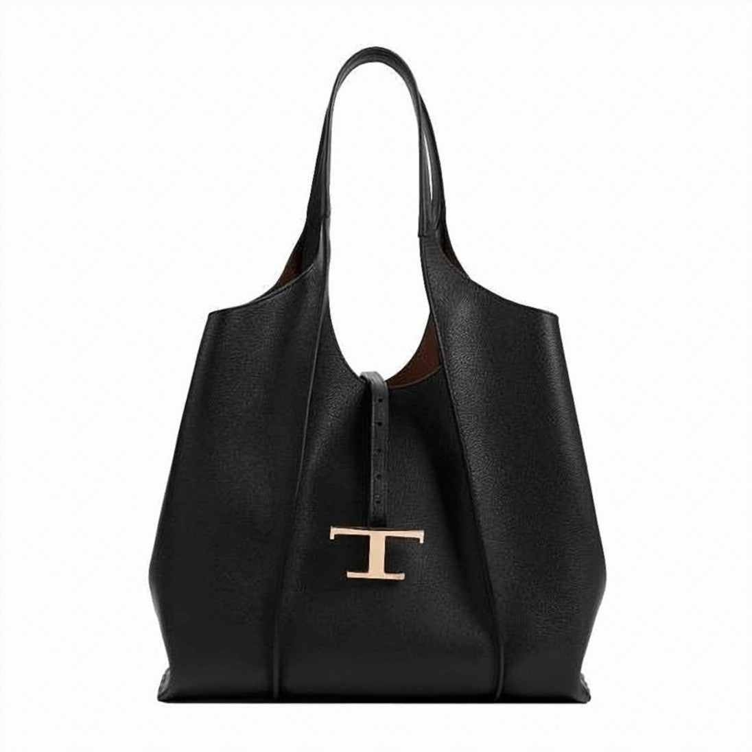 Tod's Structured Leather Shoulder Bag With Metallic Clasp Detail