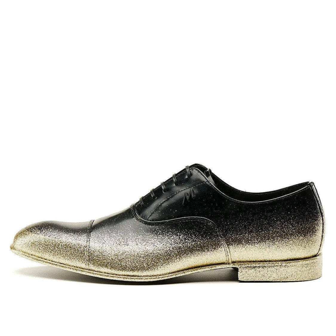 Mimanera Black Oscar Gold Glitter Leather Shoes
