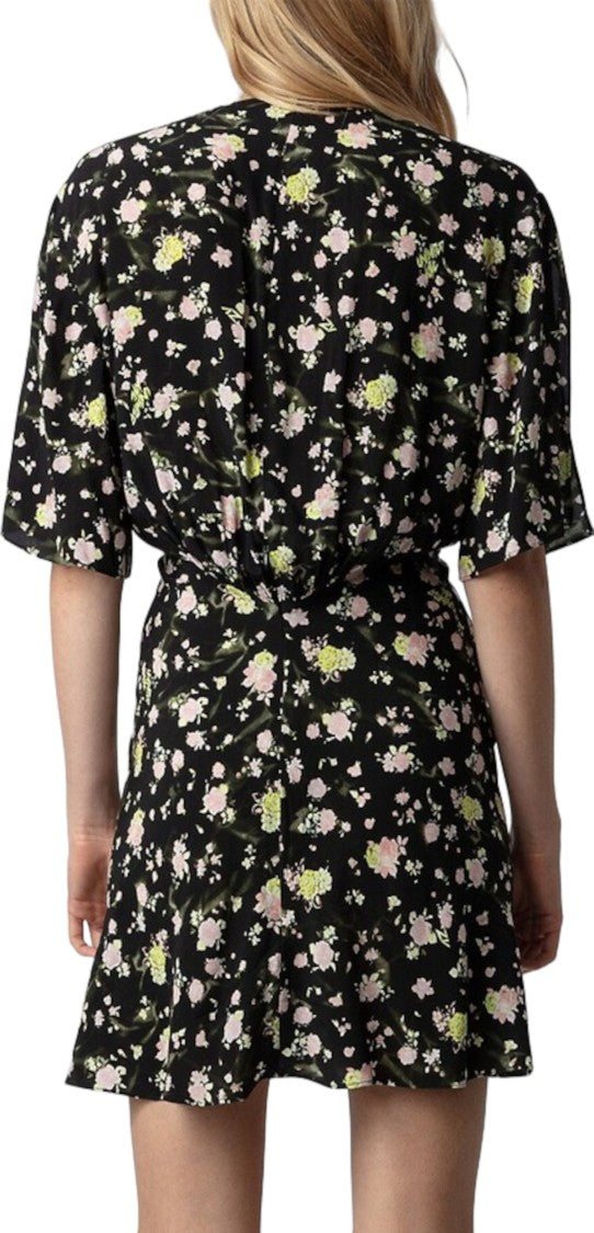 Zadig & Voltaire Mini Dress With Floral Print And Ruched Waist