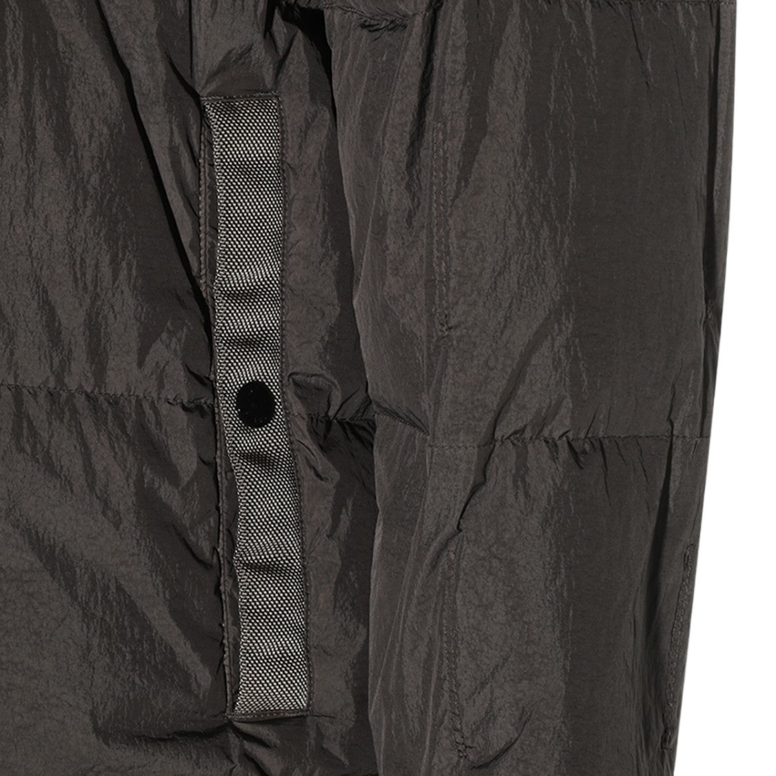 Stone Island Black Crinkled Concealed Placket Coat