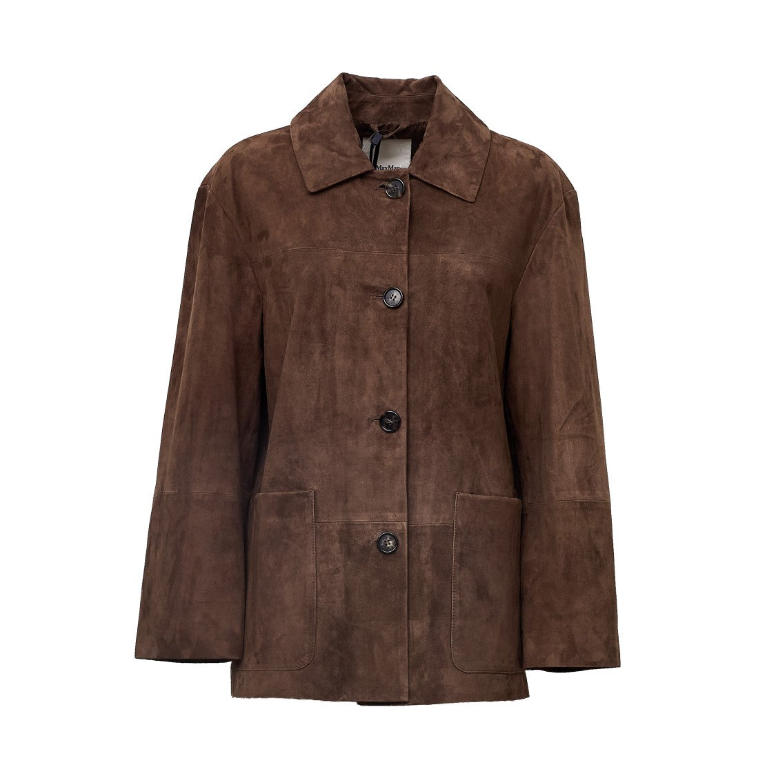 Max Mara Lambskin Suede Jacket With Horn Button Closure And Silk Lining