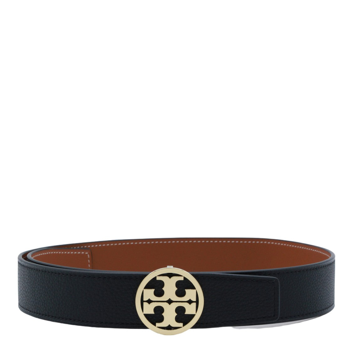 Tory Burch Textured Black Leather Belt
