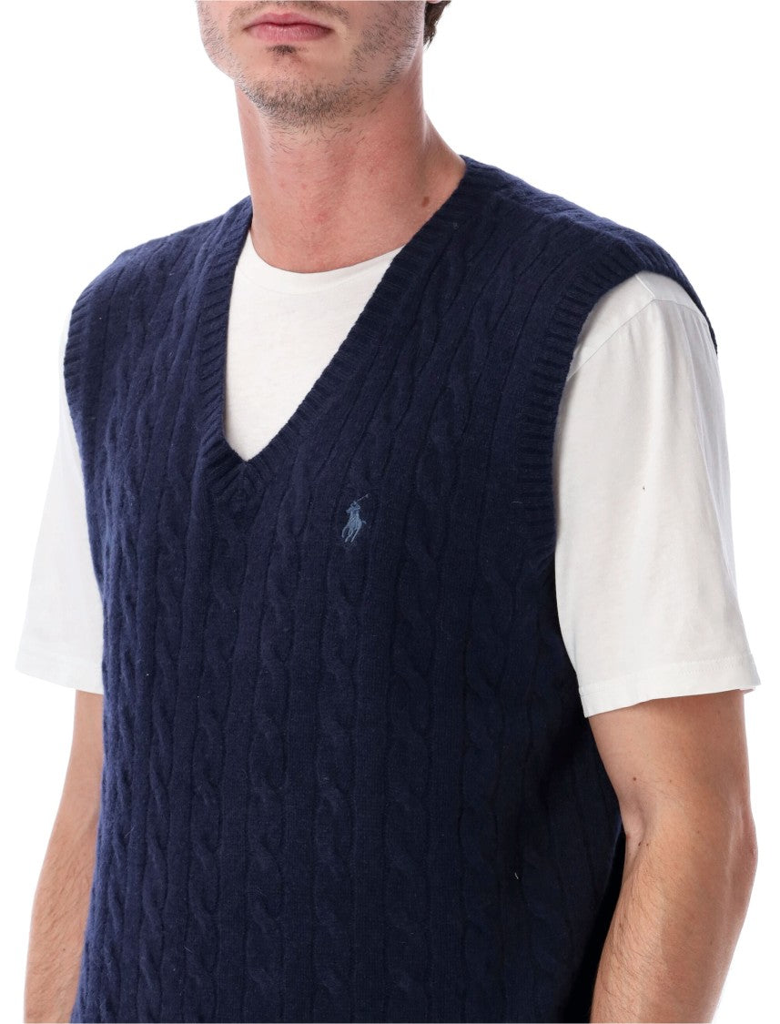 Polo Ralph Lauren Polo  Cable-Knit Cashmere Sleeveless Jumper