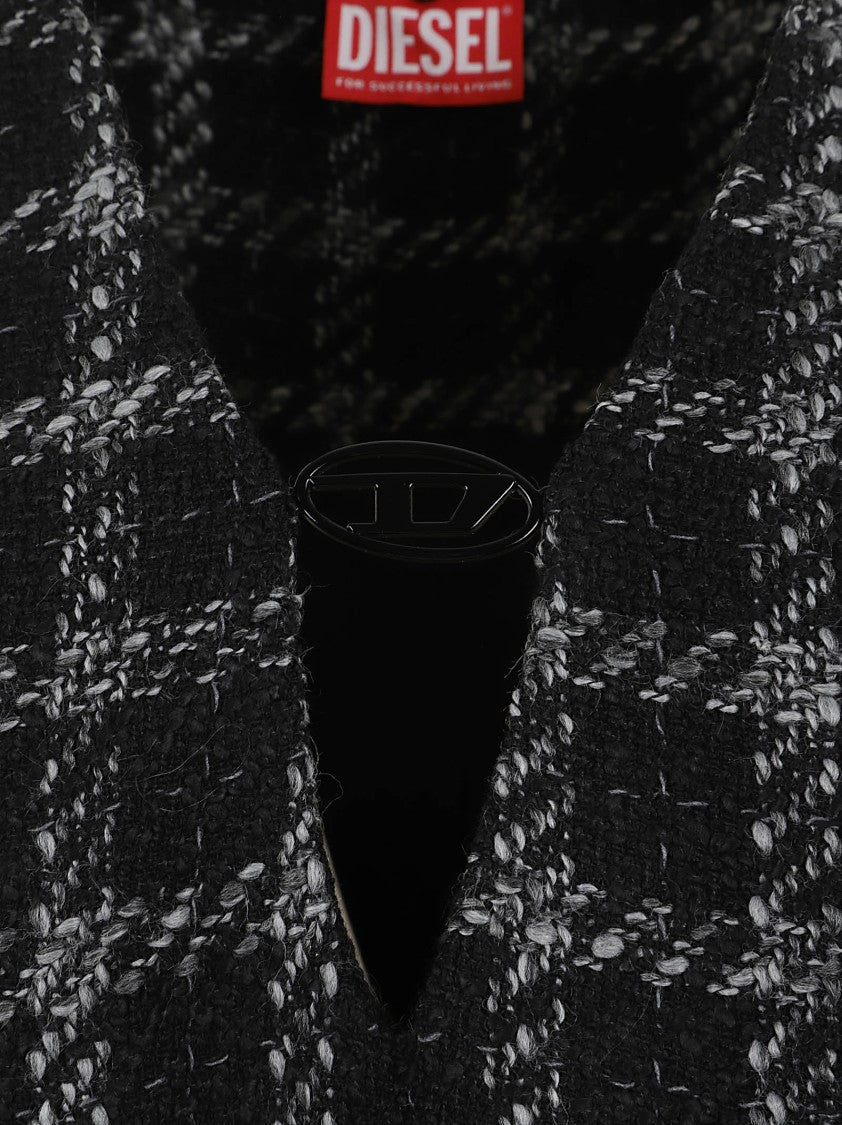 Diesel Sleeveless Mini Dress With Classic Checkered Pattern