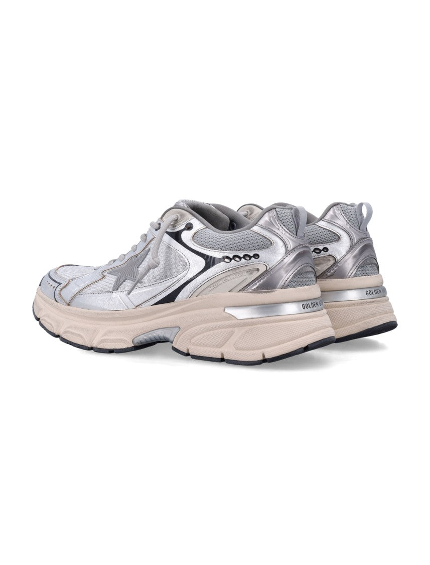 Golden Goose Lightstar Metallic Sneakers With Molded Star Motif