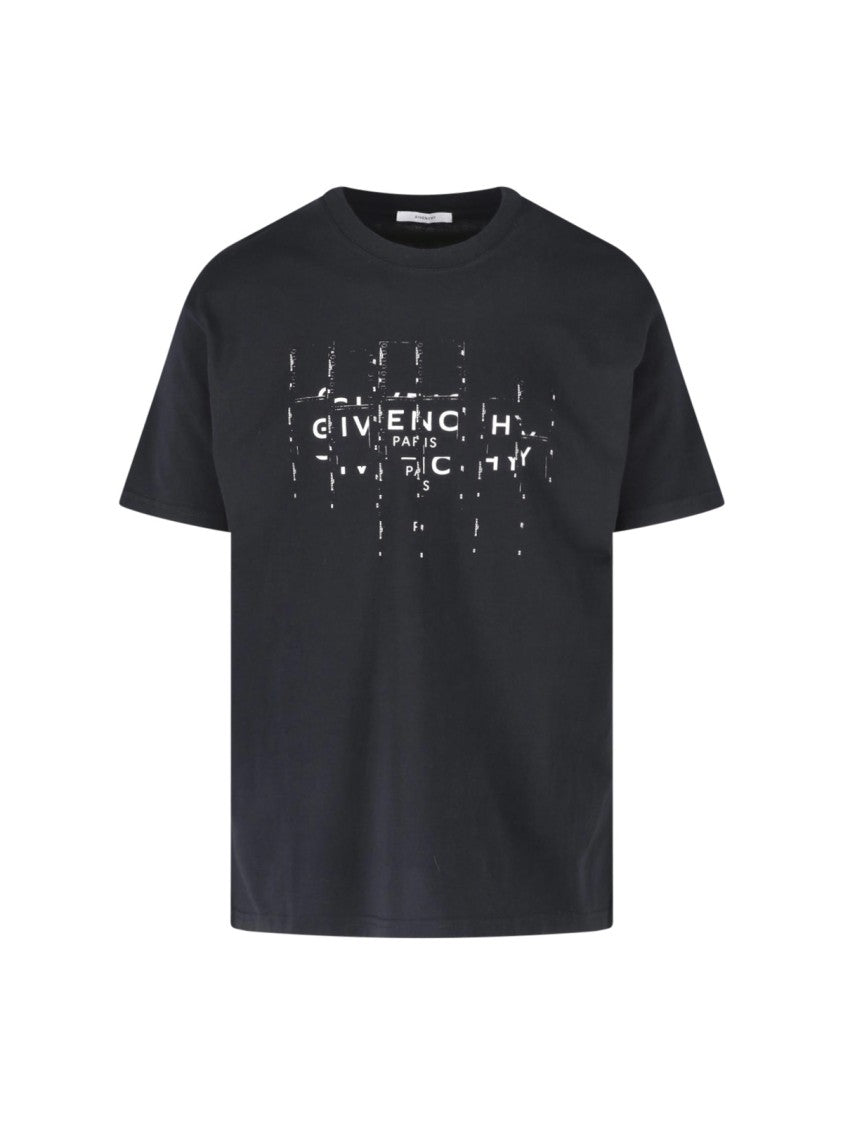 Givenchy Black Crewneck Logo Cotton T-Shirt