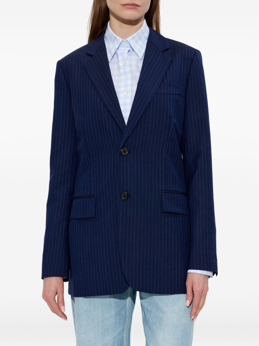 Moschino Blue Silk And Nylon Zip Jacket