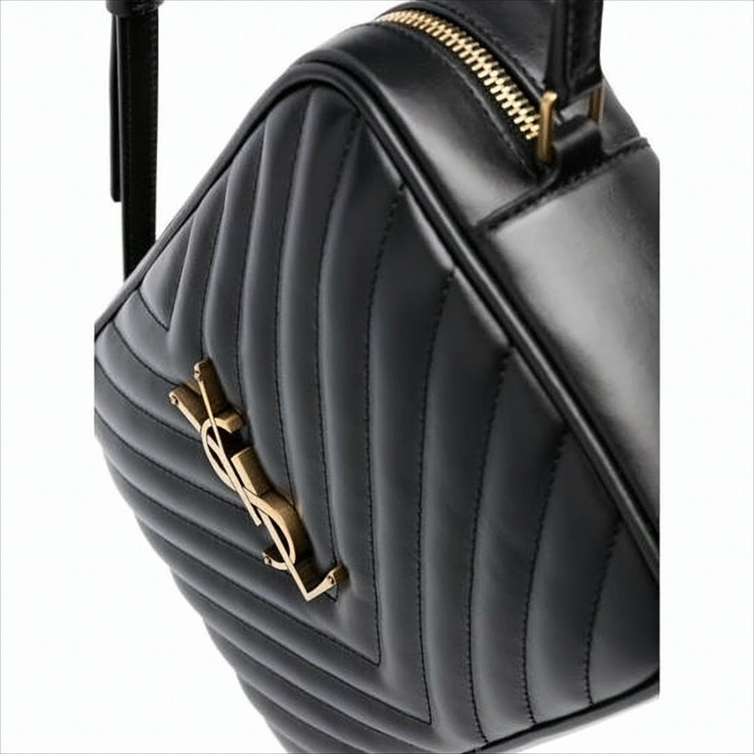 Saint Laurent Smooth Calf Leather Shoulder Bag With Chevron Quilting