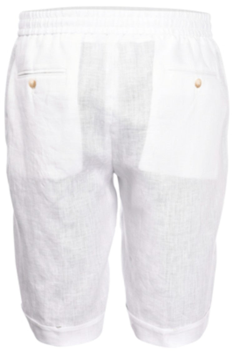 Paolo Fiorillo Capri Linen Bermuda Shorts With Alcantara Drawstring